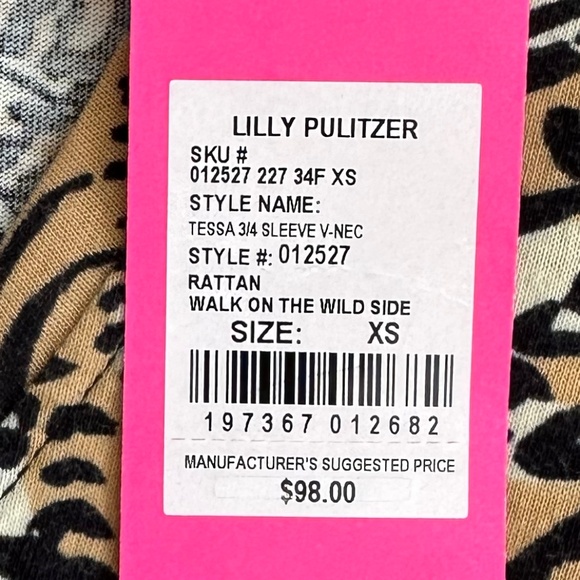 Lilly Pulitzer Tessa Dress Rattan Walk On The Wild Side Print XS NWT Cotton Soft - Picture 9 of 15